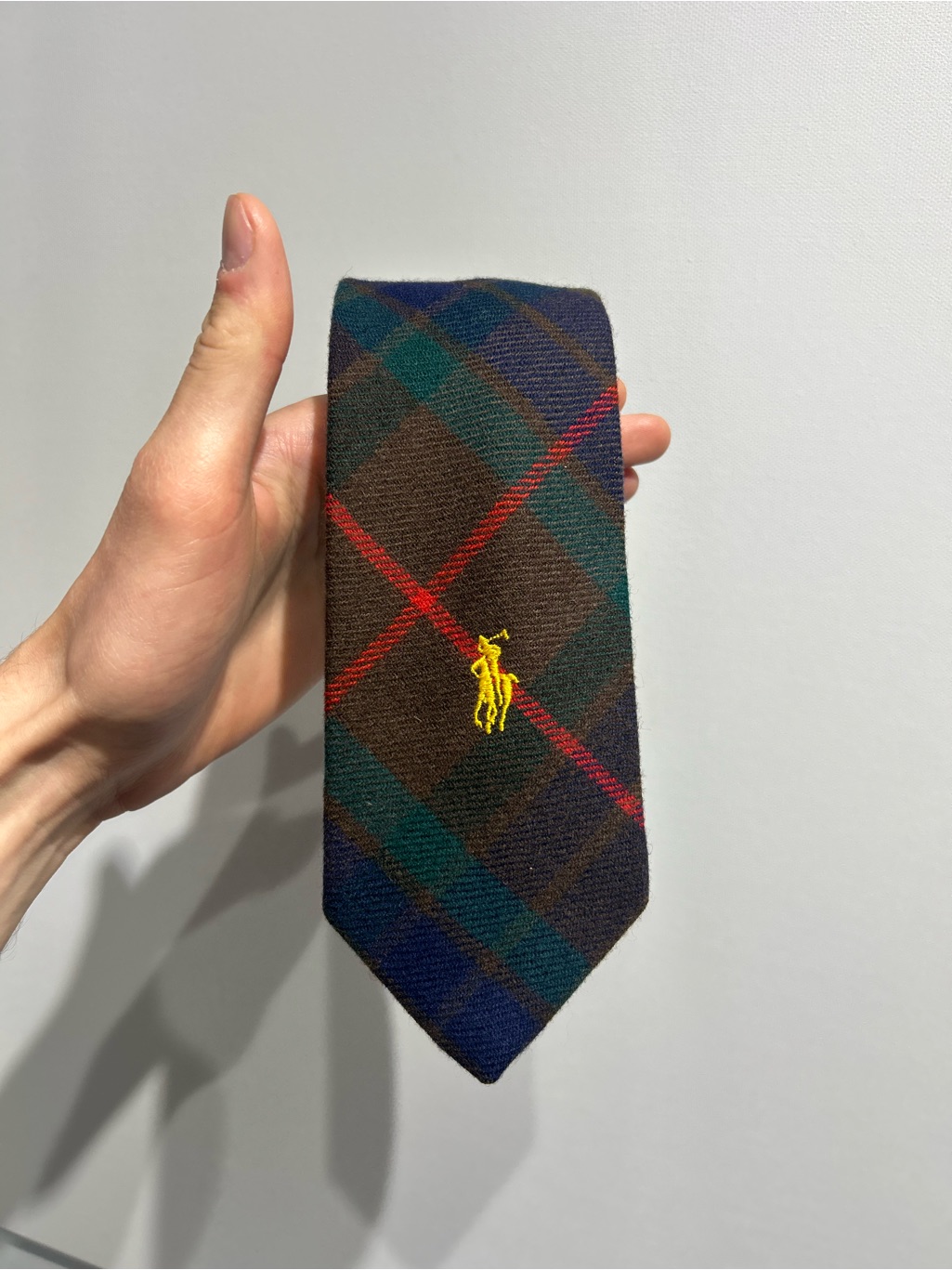 Polo Ralph Lauren Tartan Logo Tie 8 Cm / 3 In Wide 100% Wool